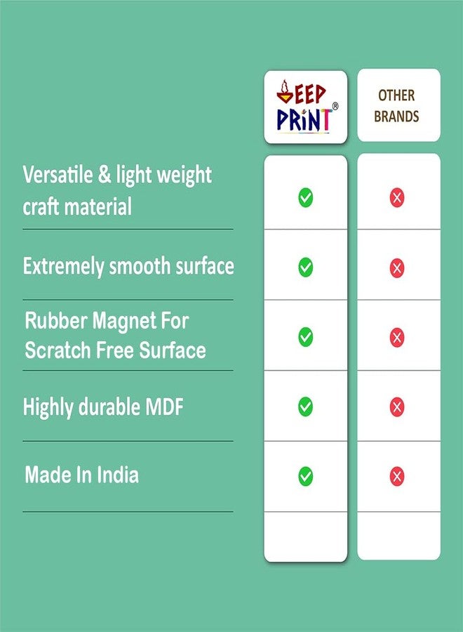 DEEP PRINT DIY MDF Wood Sheet Square with Rubber Magnet - Plain MDF Fridge Magnet Blanks Cutouts - Set of 10 with 3mm (3 x 3) Inchs for Painting, Resin Art Work & Decoration - Image 3